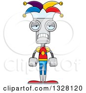 Poster, Art Print Of Cartoon Skinny Sad Robot Jester