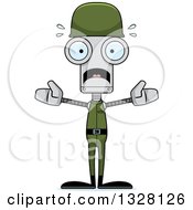 Poster, Art Print Of Cartoon Skinny Scared Soldier Robot