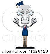 Poster, Art Print Of Cartoon Skinny Mad Robot Professor