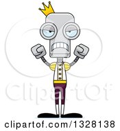 Poster, Art Print Of Cartoon Skinny Mad Robot Prince