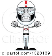 Clipart Of A Cartoon Skinny Mad Robot Race Car Driver Royalty Free Vector Illustration