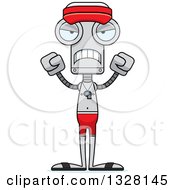 Poster, Art Print Of Cartoon Skinny Mad Robot Lifeguard