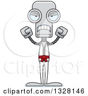 Poster, Art Print Of Cartoon Skinny Mad Karate Robot