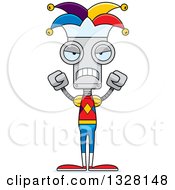 Poster, Art Print Of Cartoon Skinny Mad Robot Jester