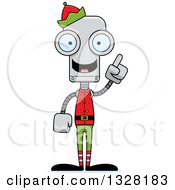Poster, Art Print Of Cartoon Skinny Christmas Elf Robot With An Idea