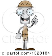 Poster, Art Print Of Cartoon Skinny Robot Zookeeper With An Idea