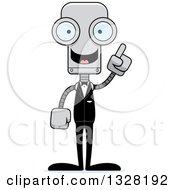 Poster, Art Print Of Cartoon Skinny Groom Robot With An Idea
