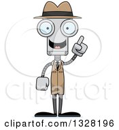 Poster, Art Print Of Cartoon Skinny Robot Detective With An Idea