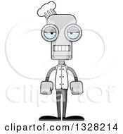 Clipart Of A Cartoon Skinny Mad Robot Chef Royalty Free Vector Illustration