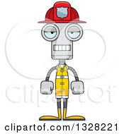 Poster, Art Print Of Cartoon Skinny Mad Robot Firefighter