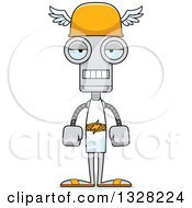 Clipart Of A Cartoon Skinny Mad Hermes Robot Royalty Free Vector Illustration by Cory Thoman