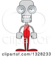 Clipart Of A Cartoon Skinny Mad Robot In Pajamas Royalty Free Vector Illustration