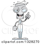 Poster, Art Print Of Cartoon Skinny Drunk Or Dizzy Robot Doctor