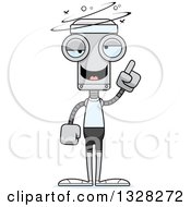 Poster, Art Print Of Cartoon Skinny Drunk Or Dizzy Fit Robot