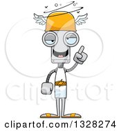 Clipart Of A Cartoon Skinny Drunk Or Dizzy Robot Hermes Royalty Free Vector Illustration by Cory Thoman