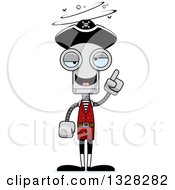 Poster, Art Print Of Cartoon Skinny Drunk Or Dizzy Pirate Robot