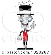 Clipart Of A Cartoon Skinny Drunk Or Dizzy Robot Circus Ringmaster Royalty Free Vector Illustration