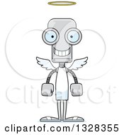 Poster, Art Print Of Cartoon Skinny Happy Angel Robot