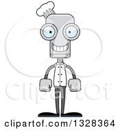 Clipart Of A Cartoon Skinny Happy Chef Robot Royalty Free Vector Illustration