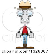Poster, Art Print Of Cartoon Skinny Happy Robot Cowboy