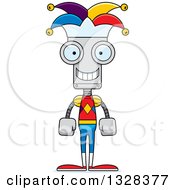 Poster, Art Print Of Cartoon Skinny Happy Robot Jester