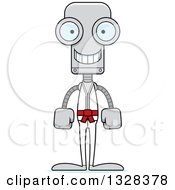 Poster, Art Print Of Cartoon Skinny Happy Karate Robot