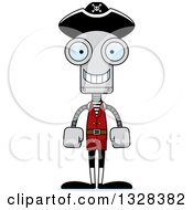 Poster, Art Print Of Cartoon Skinny Happy Pirate Robot