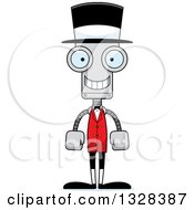 Poster, Art Print Of Cartoon Skinny Happy Robot Circus Ringmaster