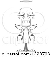 Poster, Art Print Of Cartoon Black And White Skinny Mad Robot Angel