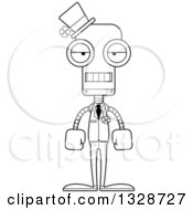 Poster, Art Print Of Cartoon Black And White Skinny Mad Irish St Patricks Day Robot