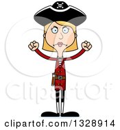 Poster, Art Print Of Cartoon Angry Tall Skinny White Woman Pirate