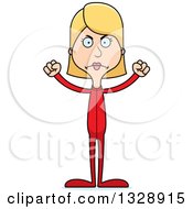 Poster, Art Print Of Cartoon Angry Tall Skinny White Woman In Footie Pajamas