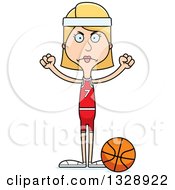Poster, Art Print Of Cartoon Angry Tall Skinny White Woman Basketball Player