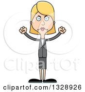 Poster, Art Print Of Cartoon Angry Tall Skinny White Business Woman