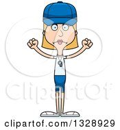 Poster, Art Print Of Cartoon Angry Tall Skinny White Woman Sports Coach