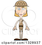 Clipart Of A Cartoon Happy Tall Skinny White Woman Zookeeper Royalty Free Vector Illustration