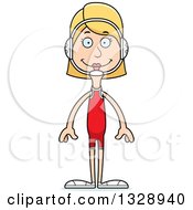 Clipart Of A Cartoon Happy Tall Skinny White Woman Wrestler Royalty Free Vector Illustration