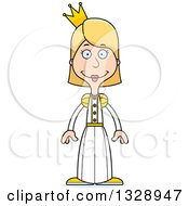 Poster, Art Print Of Cartoon Happy Tall Skinny White Woman Princess