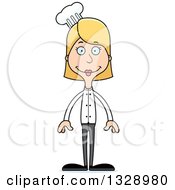 Clipart Of A Cartoon Happy Tall Skinny White Woman Chef Royalty Free Vector Illustration