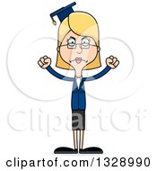 Clipart Of A Cartoon Angry Tall Skinny White Woman Professor Royalty Free Vector Illustration