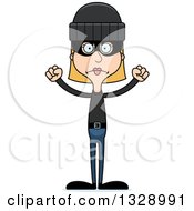 Clipart Of A Cartoon Angry Tall Skinny White Woman Robber Royalty Free Vector Illustration by Cory Thoman