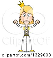 Clipart Of A Cartoon Angry Tall Skinny White Woman Princess Royalty Free Vector Illustration by Cory Thoman