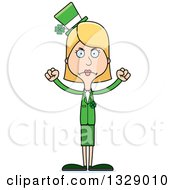 Poster, Art Print Of Cartoon Angry Tall Skinny White Irish St Patricks Day Woman