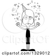 Poster, Art Print Of Cartoon Black And White Angry Tall Skinny White Party Woman