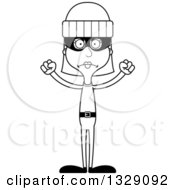 Poster, Art Print Of Cartoon Black And White Angry Tall Skinny White Woman Robber