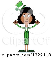 Poster, Art Print Of Cartoon Angry Tall Skinny Black Irish St Patricks Day Woman