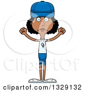 Clipart Of A Cartoon Angry Tall Skinny Black Woman Sports Coach Royalty Free Vector Illustration