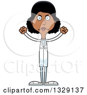 Clipart Of A Cartoon Angry Tall Skinny Black Woman Doctor Royalty Free Vector Illustration by Cory Thoman