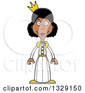 Cartoon Happy Tall Skinny Black Woman Princess
