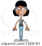 Clipart Of A Cartoon Happy Tall Skinny Black Casual Woman Royalty Free Vector Illustration by Cory Thoman